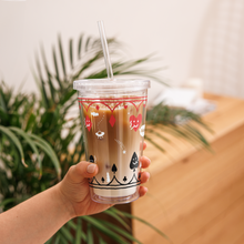 Load image into Gallery viewer, 'Mustard Glass' Clear plastic tumbler