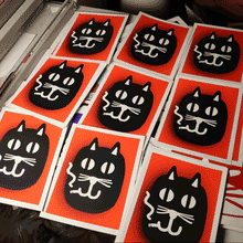 Load image into Gallery viewer, Smoking Kitty 8.5x11" Screenprint