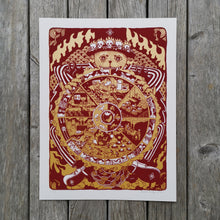 Load image into Gallery viewer, The Wheel of Deluded Capitalist Existence 12x16"