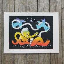 Load image into Gallery viewer, Two Birds Stoned at Once 12x16" Screenprint