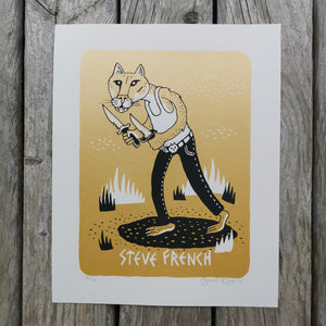 Steve French 8x10" GOLD & BLACK Screenprint
