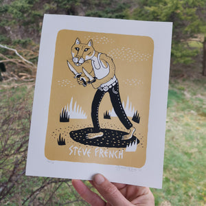 Steve French 8x10" GOLD & BLACK Screenprint