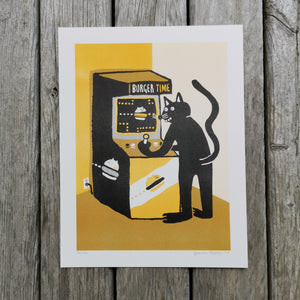Burger Time 8.5x11" Risograph