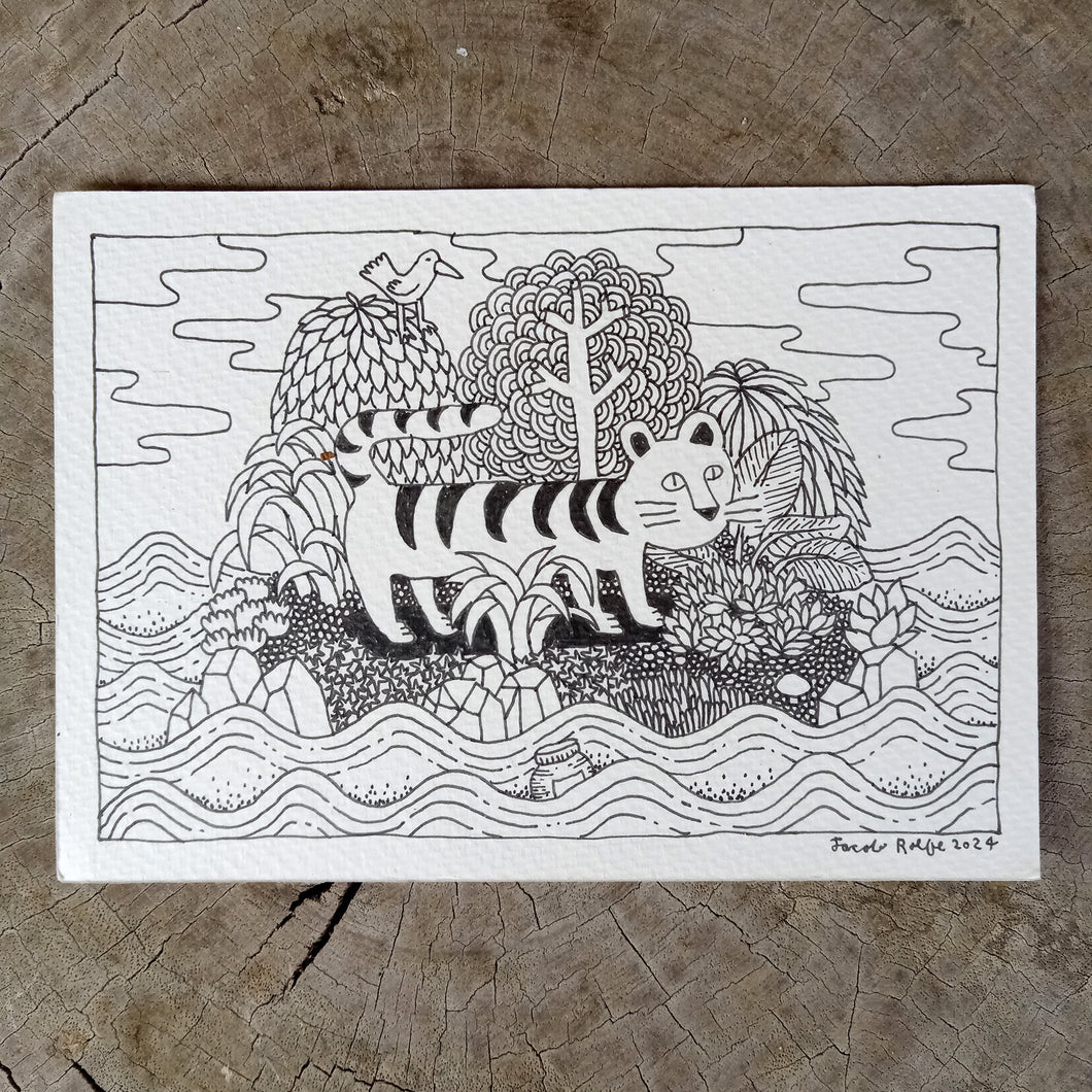 Tiger Island - Original Drawing