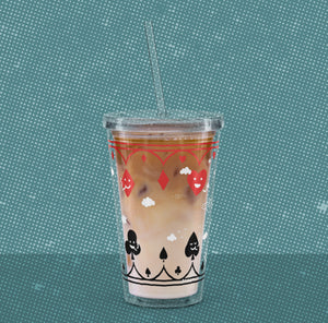 'Mustard Glass' Clear plastic tumbler