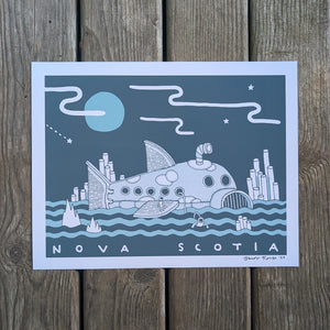Nova Scotia Fish Submarine - 8x10" Reproduction Print
