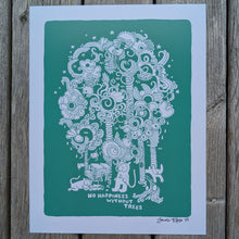 Load image into Gallery viewer, No Happiness Without Trees  8.5x11&quot; Reproduction
