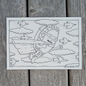 Super Ice Cream Sandwich Man - Original Drawing