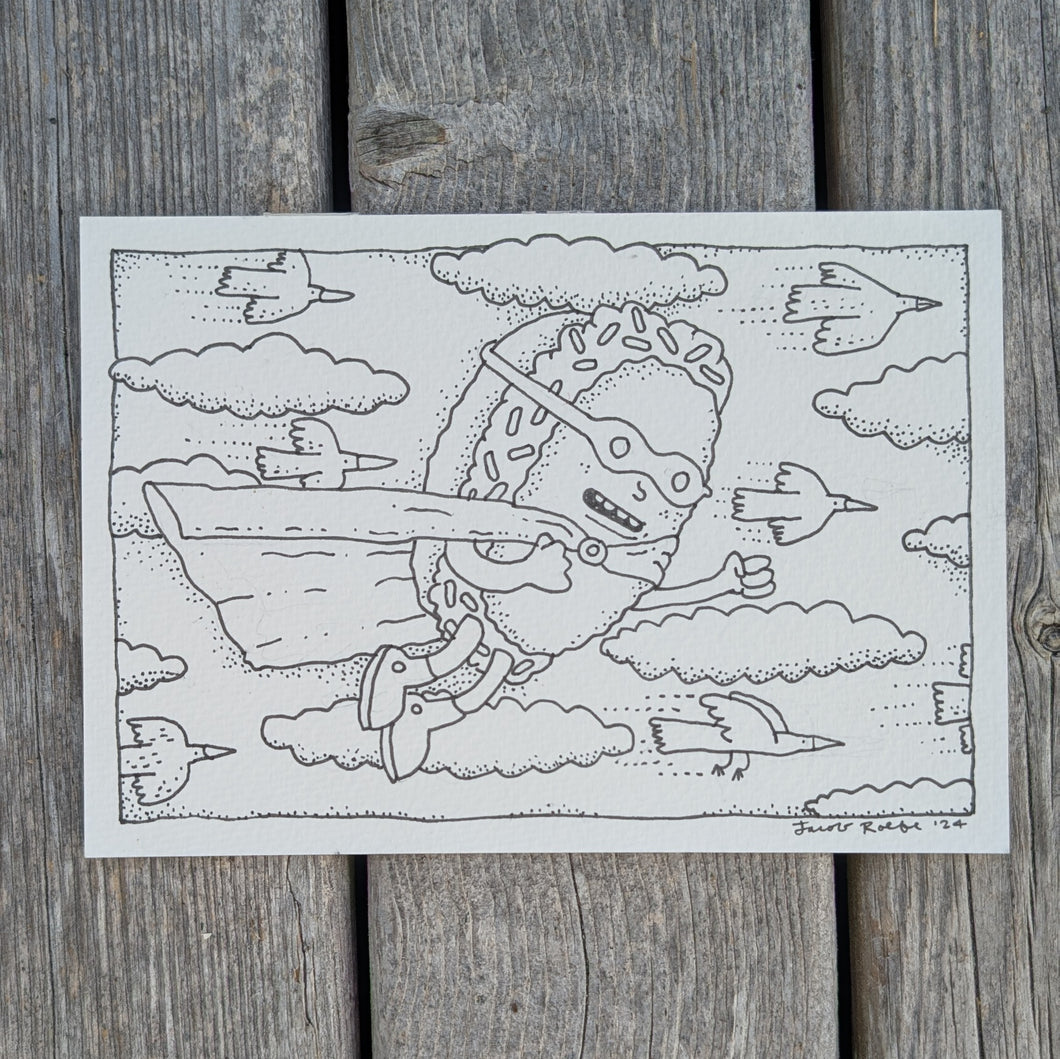Super Ice Cream Sandwich Man - Original Drawing