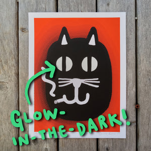 Smoking Kitty 8.5x11" Screenprint