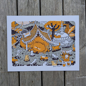 Temple of the Kitties 8.5x11" Reproduction