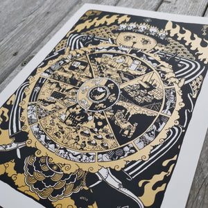 The Wheel of Deluded Capitalist Existence 12x16"