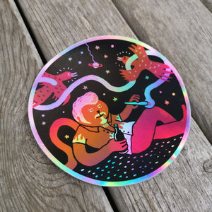 Two Birds Stoned at Once BIG ASS 5" Sticker