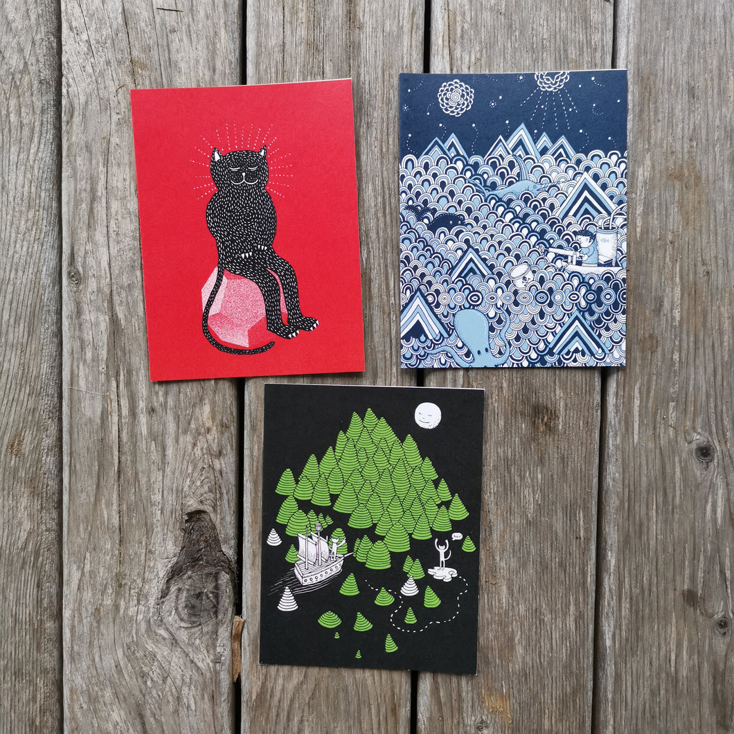 Three Greeting Cards