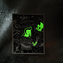 Load image into Gallery viewer, Survival of the Fitness 8x10&quot; Screenprint GLOWS-IN-THE-DARK!
