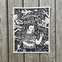 Load image into Gallery viewer, Survival of the Fitness 8x10&quot; Screenprint GLOWS-IN-THE-DARK!
