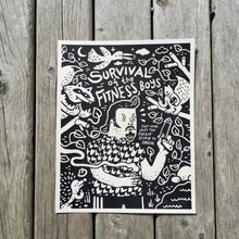 Load image into Gallery viewer, Survival of the Fitness 8x10&quot; Screenprint GLOWS-IN-THE-DARK!
