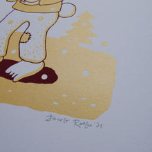 Load image into Gallery viewer, Happy Snow Bunny 8x10&quot; Screenprint
