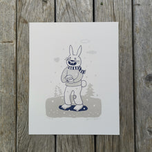 Load image into Gallery viewer, Happy Snow Bunny 8x10&quot; Screenprint
