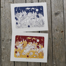 Load image into Gallery viewer, Happy Snow Bunny 8x10&quot; Screenprint
