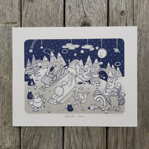 Winter Fun 8x10" Screenprint
