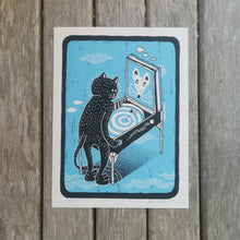 Load image into Gallery viewer, Cat Pinball 9x12&quot; Screenprint
