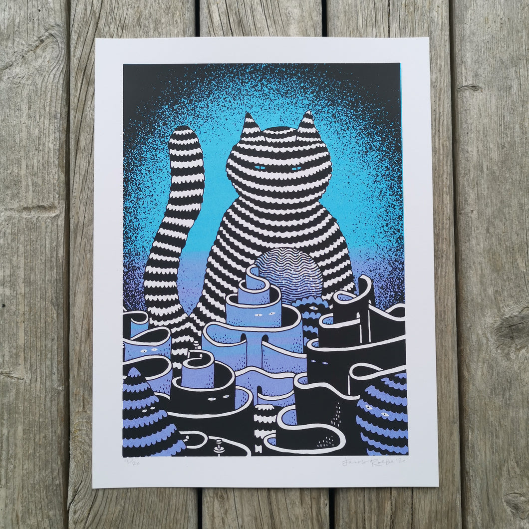 Cat Landscape #2 9x12