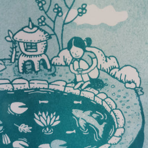 Pond by the Tea - 8.5x11" Risograph