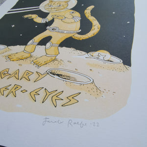 Gary Lazer-Eyes 8.5x11" Risograph