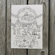 Load image into Gallery viewer, We Love Burgers - Original Drawing 5x7&quot;
