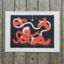 Load image into Gallery viewer, Two Birds Stoned at Once 12x16&quot; Screenprint
