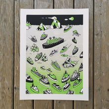 Load image into Gallery viewer, Animal Boats 12x16&quot; Screenprint
