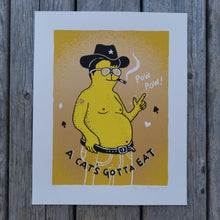 Load image into Gallery viewer, A Cat&#39;s Gotta Eat 8x10&quot; Screenprint (test proofs)
